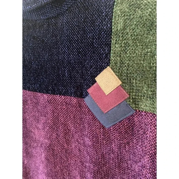 Handmade Womens Patchwork Jacket Sz L Lined Gold Buttons Shoulder  Pads Canadian - Picture 7 of 10